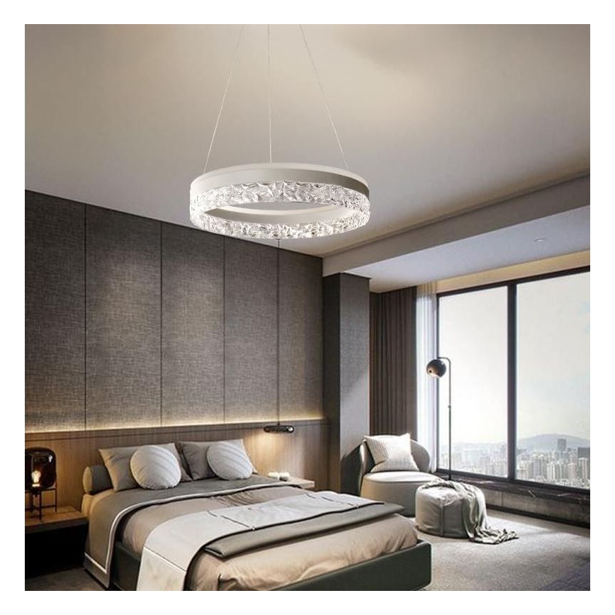 Led Dimmable κρεμαστό φωτιστικό οροφής LED/80W/230V 3000-6500K λευκό + τηλεχειριστήριο