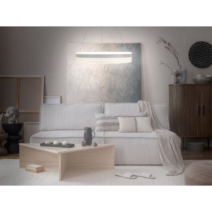 LED Dimming κρύσταλλο κρεμαστό φωτιστικό οροφής κρεμαστό φωτιστικό οροφής LED/80W/230V 3000-6500K λευκό + τηλεχειριστήριο