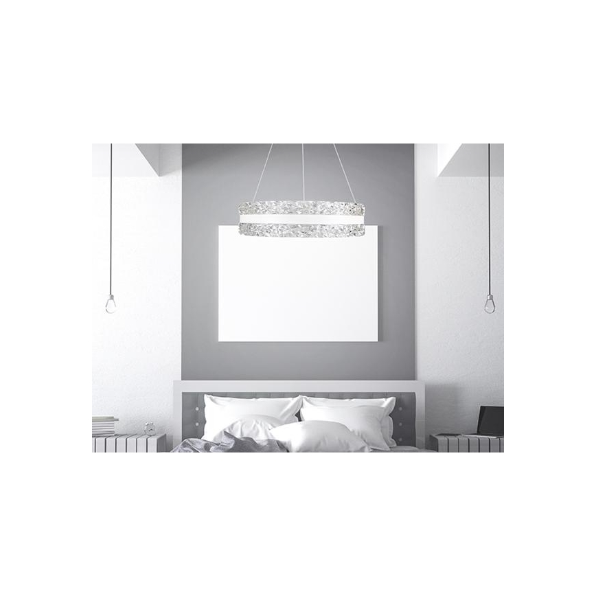 LED Dimming κρύσταλλο κρεμαστό φωτιστικό οροφής κρεμαστό φωτιστικό οροφής LED/80W/230V 3000-6500K λευκό + τηλεχειριστήριο
