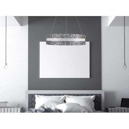 LED Dimming κρύσταλλο κρεμαστό φωτιστικό οροφής κρεμαστό φωτιστικό οροφής LED/80W/230V 3000-6500K λευκό + τηλεχειριστήριο