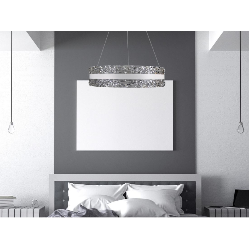 LED Dimming κρύσταλλο κρεμαστό φωτιστικό οροφής κρεμαστό φωτιστικό οροφής LED/80W/230V 3000-6500K λευκό + τηλεχειριστήριο