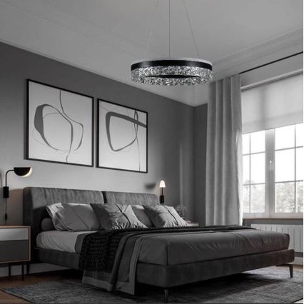 Led Dimmable κρεμαστό φωτιστικό οροφής LED/80W/230V 3000-6500K μαύρο + τηλεχειριστήριο