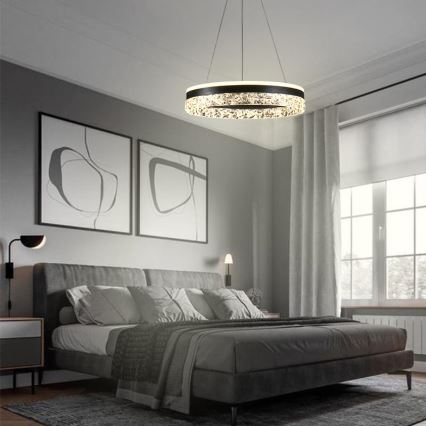Led Dimmable κρεμαστό φωτιστικό οροφής LED/80W/230V 3000-6500K μαύρο + τηλεχειριστήριο