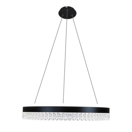 LED Dimming κρύσταλλο κρεμαστό φωτιστικό οροφής κρεμαστό φωτιστικό οροφής LED/80W/230V 3000-6500K μαύρο + τηλεχειριστήριο