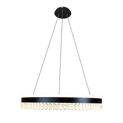 LED Dimming κρύσταλλο κρεμαστό φωτιστικό οροφής κρεμαστό φωτιστικό οροφής LED/80W/230V 3000-6500K μαύρο + τηλεχειριστήριο