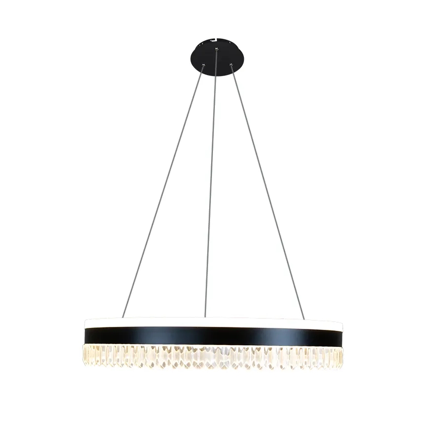 LED Dimming κρύσταλλο κρεμαστό φωτιστικό οροφής κρεμαστό φωτιστικό οροφής LED/80W/230V 3000-6500K μαύρο + τηλεχειριστήριο