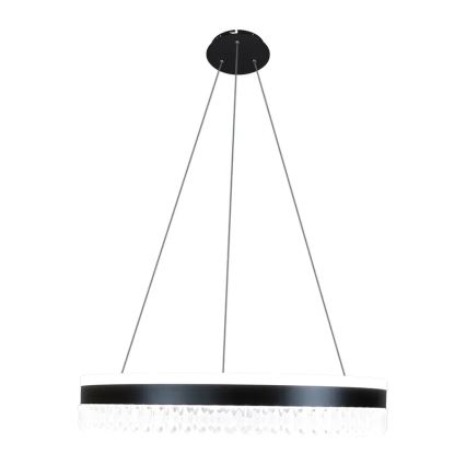 LED Dimming κρύσταλλο κρεμαστό φωτιστικό οροφής κρεμαστό φωτιστικό οροφής LED/80W/230V 3000-6500K μαύρο + τηλεχειριστήριο