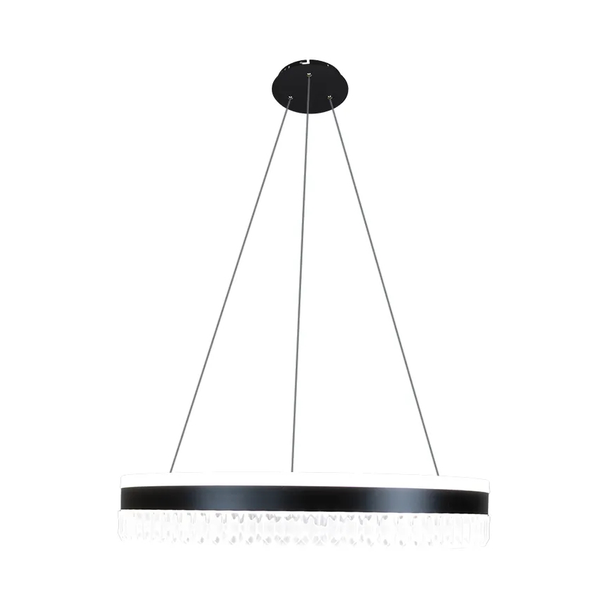 LED Dimming κρύσταλλο κρεμαστό φωτιστικό οροφής κρεμαστό φωτιστικό οροφής LED/80W/230V 3000-6500K μαύρο + τηλεχειριστήριο