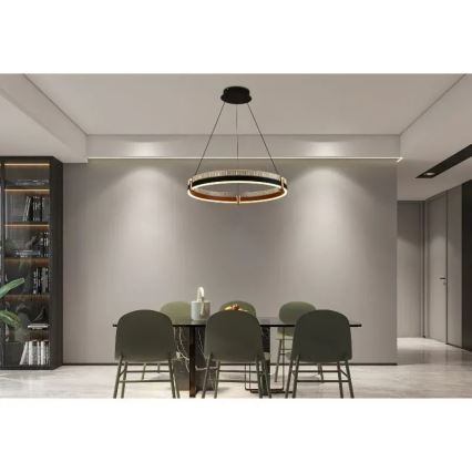 Led Dimmable κρεμαστό φωτιστικό οροφής LED/80W/230V 3000-6500K διάμετρος 60 cm + τηλεχειριστήριο