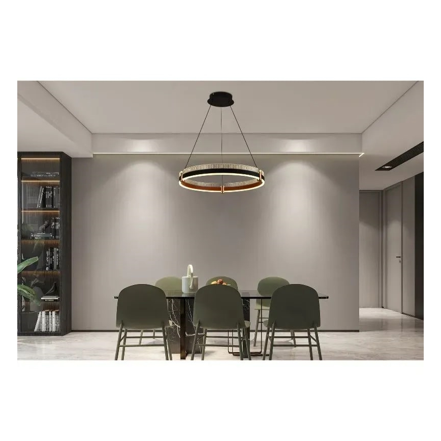 Led Dimmable κρεμαστό φωτιστικό οροφής LED/80W/230V 3000-6500K διάμετρος 60 cm + τηλεχειριστήριο