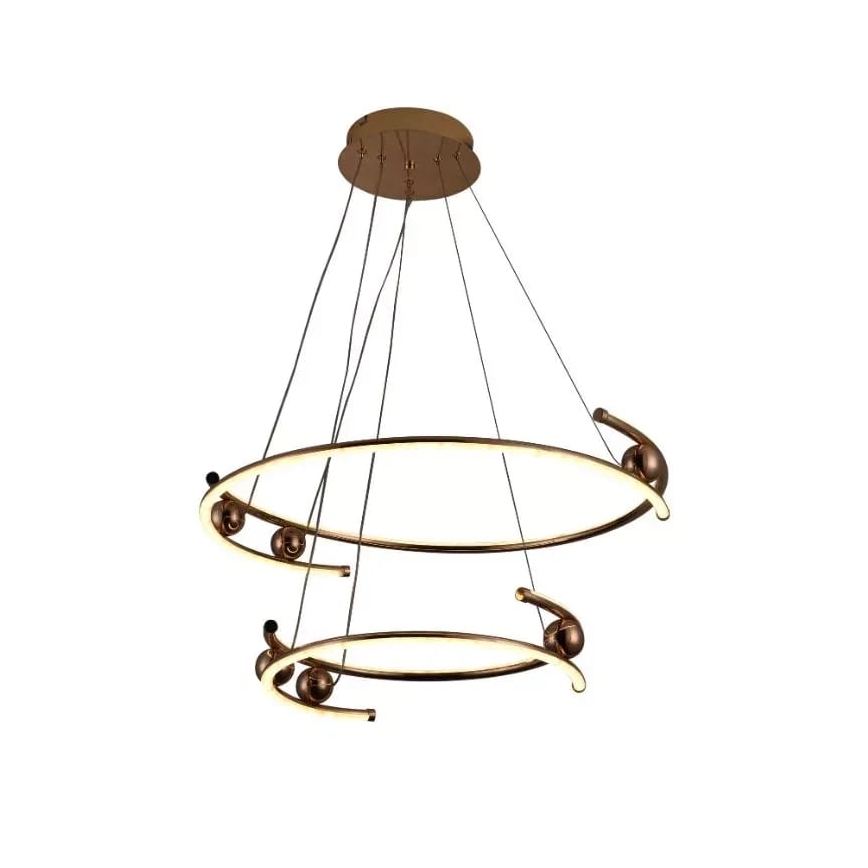 Led Dimmable κρεμαστό φωτιστικό οροφής LED/80W/230V 3000-6500K διάμετρος 60 cm + τηλεχειριστήριο