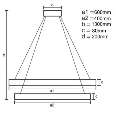 Led Dimmable κρεμαστό φωτιστικό οροφής LED/80W/230V 3000-6500K + τηλεχειριστήριο