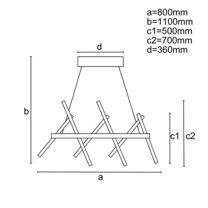 Led Dimmable κρεμαστό φωτιστικό οροφής LED/80W/230V 3000-6500K + τηλεχειριστήριο