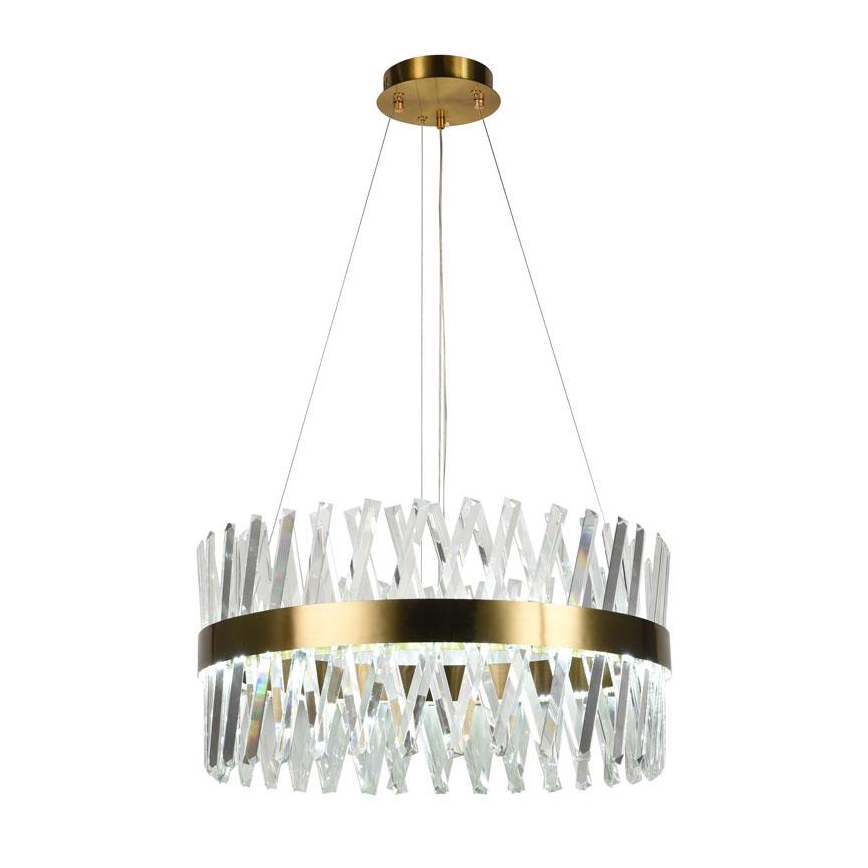 LED Dimming κρύσταλλο πολύφωτο on a string LED/80W/230V 3000-6500K χρυσαφί + τηλεχειριστήριο