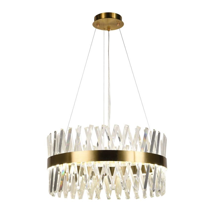 LED Dimming κρύσταλλο πολύφωτο on a string LED/80W/230V 3000-6500K χρυσαφί + τηλεχειριστήριο