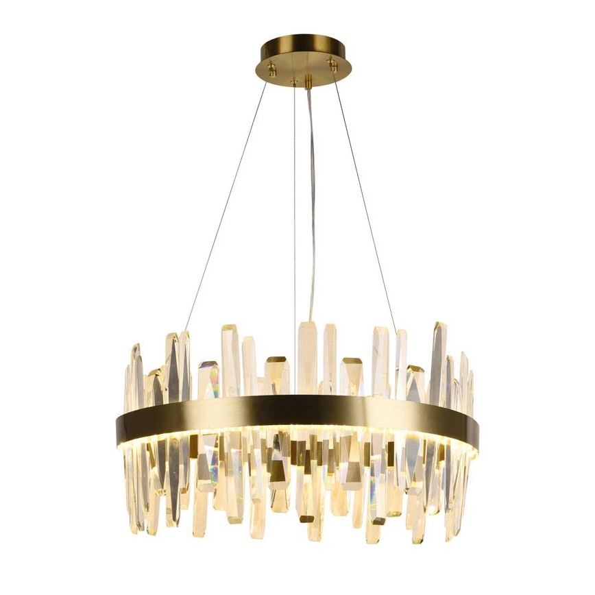 LED Dimming κρύσταλλο πολύφωτο on a string LED/80W/230V 3000-6500K χρυσαφί + τηλεχειριστήριο