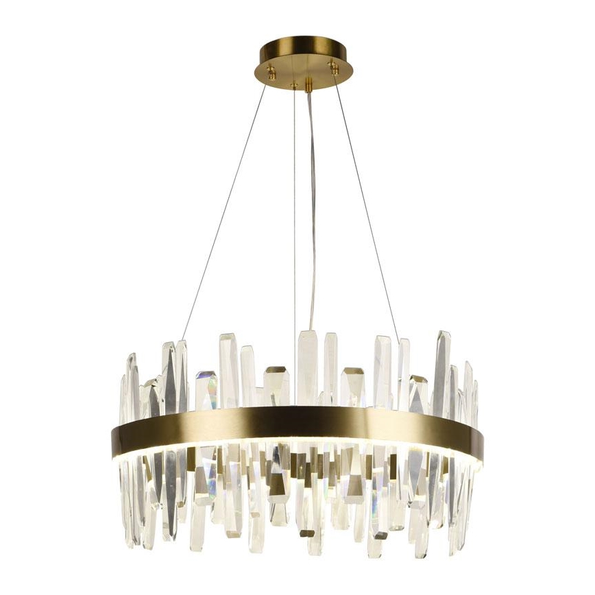 LED Dimming κρύσταλλο πολύφωτο on a string LED/80W/230V 3000-6500K χρυσαφί + τηλεχειριστήριο