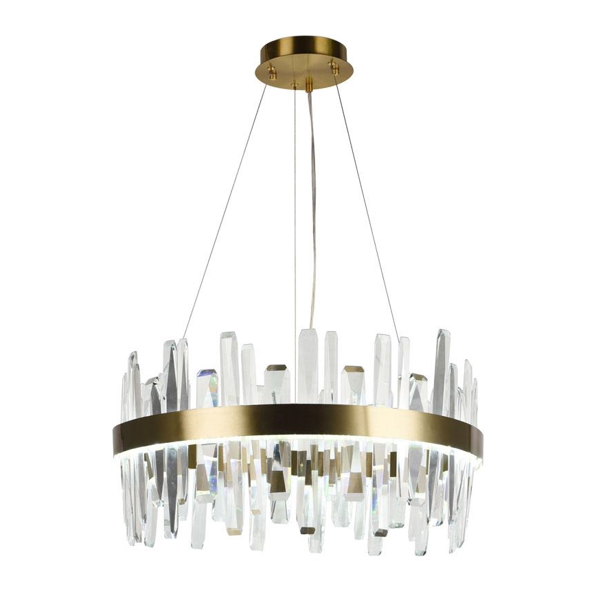 LED Dimming κρύσταλλο πολύφωτο on a string LED/80W/230V 3000-6500K χρυσαφί + τηλεχειριστήριο