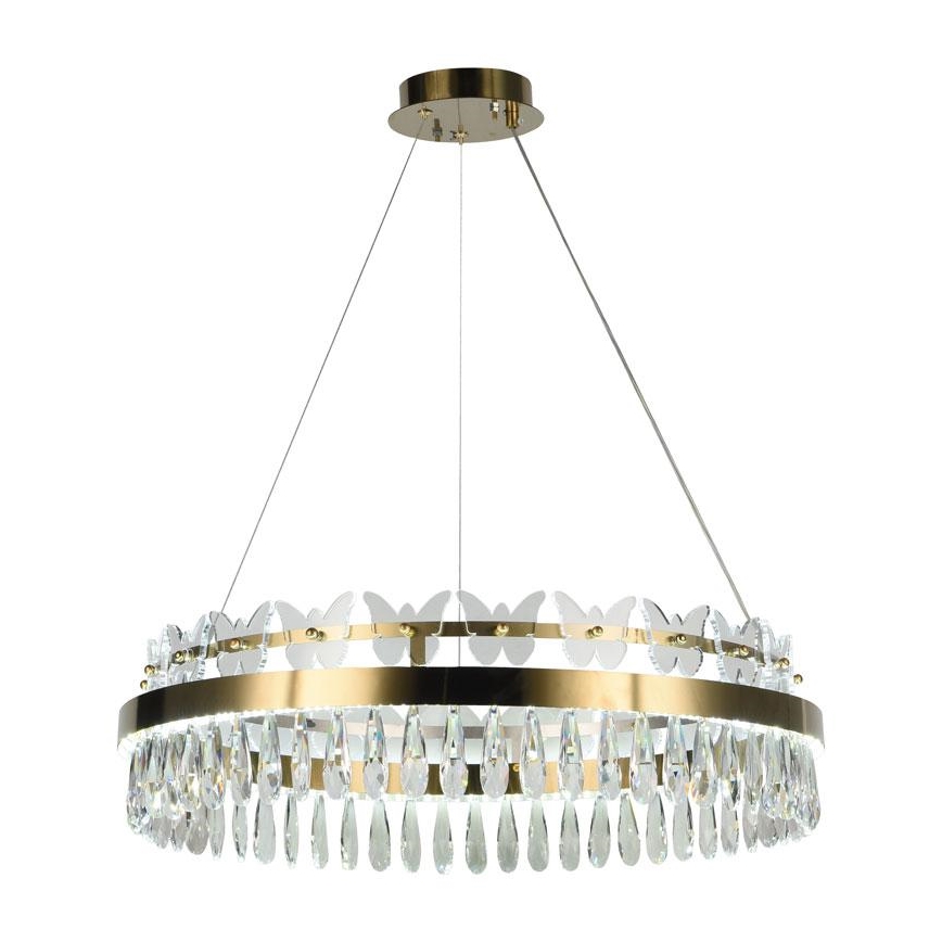 LED Dimming κρύσταλλο πολύφωτο on a string LED/80W/230V 3000-6500K χρυσαφί + τηλεχειριστήριο