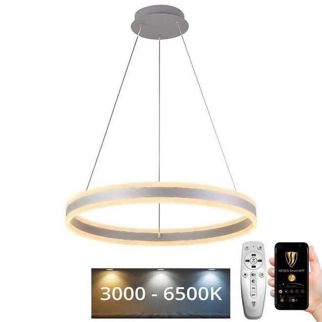 Led Dimmable κρεμαστό φωτιστικό οροφής LED/85W/230V 3000-6500K διάμετρος 60 cm + τηλεχειριστήριο