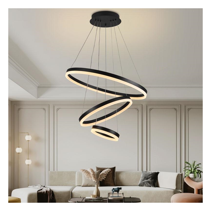 Led Dimmable κρεμαστό φωτιστικό οροφής LED/85W/230V 3000-6500K διάμετρος 60 cm + τηλεχειριστήριο