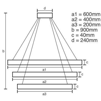 Led Dimmable κρεμαστό φωτιστικό οροφής LED/85W/230V 3000-6500K διάμετρος 60 cm + τηλεχειριστήριο