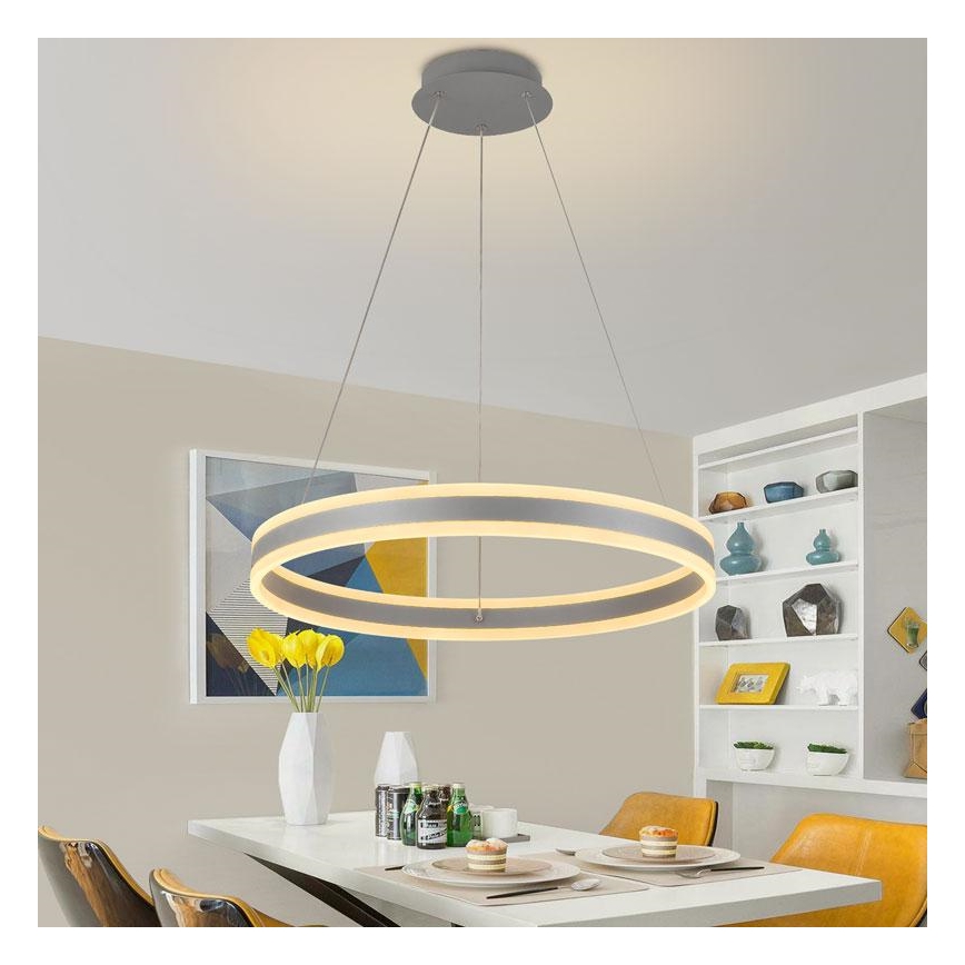 Led Dimmable κρεμαστό φωτιστικό οροφής LED/85W/230V 3000-6500K διάμετρος 60 cm + τηλεχειριστήριο