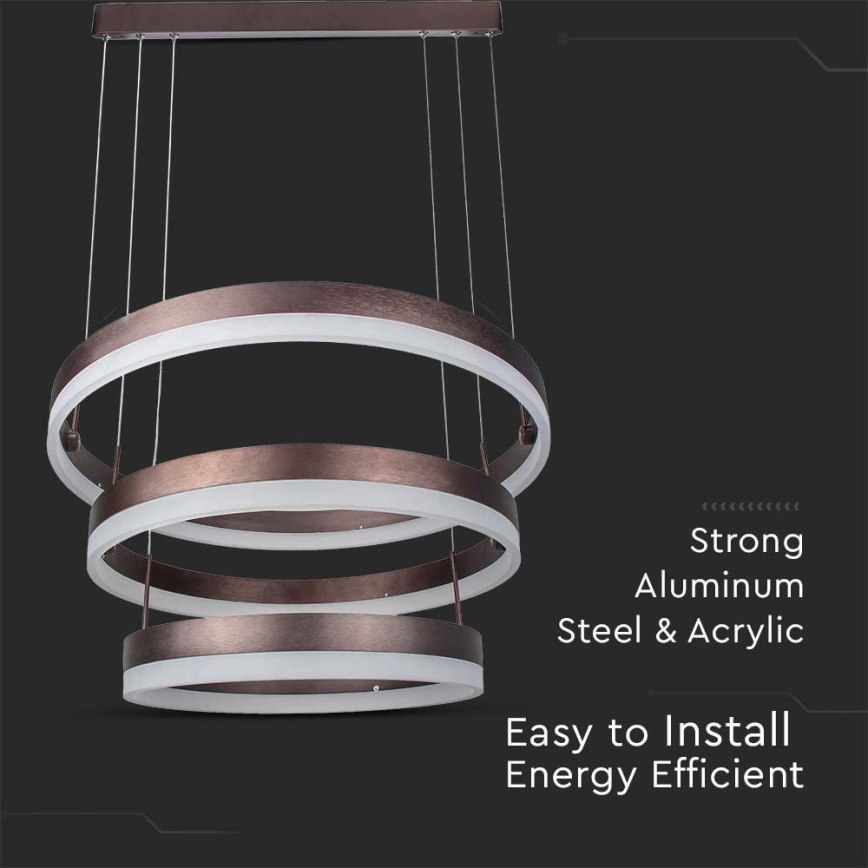 Led Dimmable κρεμαστό φωτιστικό οροφής LED/86W/230V 3000K καφέ