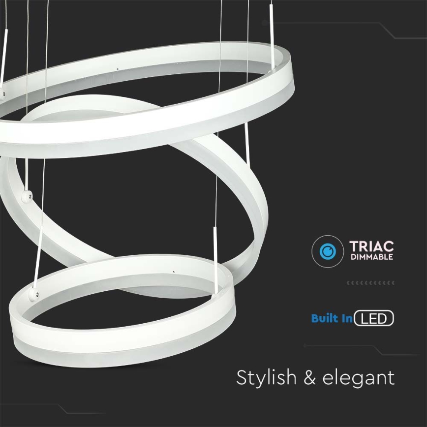 Led Dimmable κρεμαστό φωτιστικό οροφής LED/86W/230V 3000K λευκό