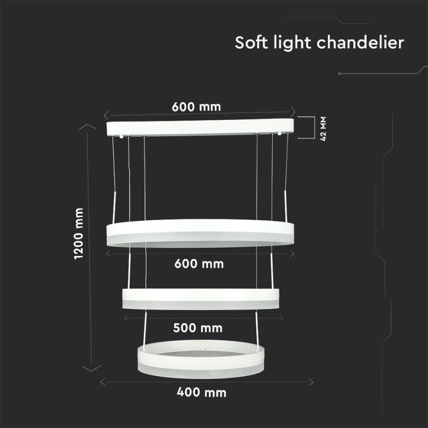 Led Dimmable κρεμαστό φωτιστικό οροφής LED/86W/230V 3000K λευκό