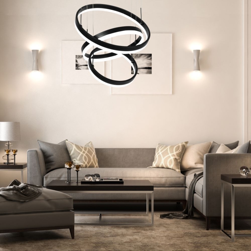 Led Dimmable κρεμαστό φωτιστικό οροφής LED/86W/230V 3000K μαύρο