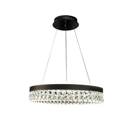 LED Dimming κρύσταλλο πολύφωτο on a string LED/90W/230V 3000-6500K μαύρο + τηλεχειριστήριο