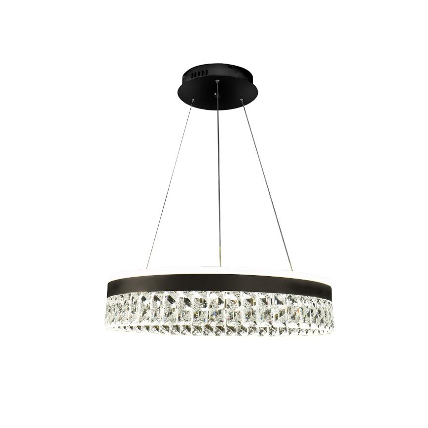 LED Dimming κρύσταλλο πολύφωτο on a string LED/90W/230V 3000-6500K μαύρο + τηλεχειριστήριο