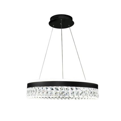 LED Dimming κρύσταλλο πολύφωτο on a string LED/90W/230V 3000-6500K μαύρο + τηλεχειριστήριο