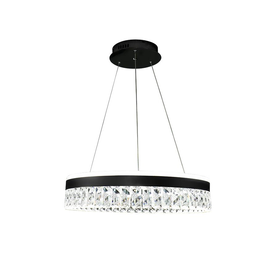LED Dimming κρύσταλλο πολύφωτο on a string LED/90W/230V 3000-6500K μαύρο + τηλεχειριστήριο