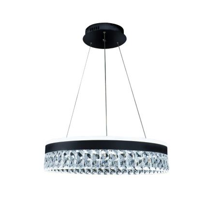 LED Dimming κρύσταλλο πολύφωτο on a string LED/90W/230V 3000-6500K μαύρο + τηλεχειριστήριο
