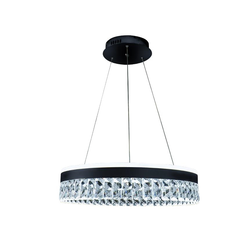 LED Dimming κρύσταλλο πολύφωτο on a string LED/90W/230V 3000-6500K μαύρο + τηλεχειριστήριο