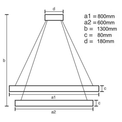 LED Dimming κρύσταλλο πολύφωτο on a string LED/90W/230V 3000-6500K χρυσαφί/χρώμιο + τηλεχειριστήριο