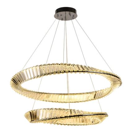 LED Dimming κρυστάλλινο κρεμαστό φωτιστικό οροφής κρεμαστό φωτιστικό οροφής LED/90W/230V 3000-6500K γυαλιστερό χρώμιο + τηλεχειριστήριο