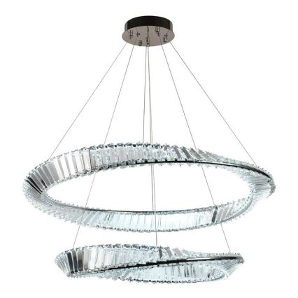 LED Dimming κρυστάλλινο κρεμαστό φωτιστικό οροφής κρεμαστό φωτιστικό οροφής LED/90W/230V 3000-6500K γυαλιστερό χρώμιο + τηλεχειριστήριο