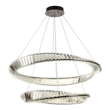 LED Dimming κρυστάλλινο κρεμαστό φωτιστικό οροφής κρεμαστό φωτιστικό οροφής LED/90W/230V 3000-6500K γυαλιστερό χρώμιο + τηλεχειριστήριο