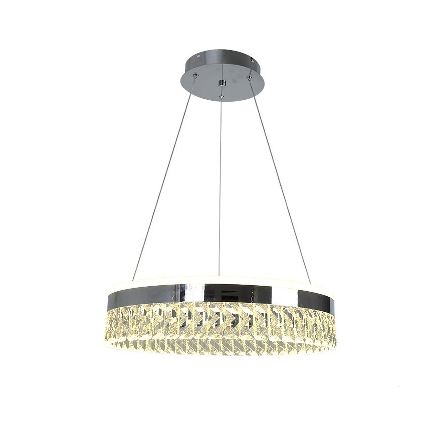 LED Dimming κρυστάλλινο κρεμαστό φωτιστικό οροφής κρεμαστό φωτιστικό οροφής LED/90W/230V 3000-6500K γυαλιστερό χρώμιο + τηλεχειριστήριο