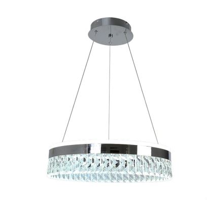 LED Dimming κρυστάλλινο κρεμαστό φωτιστικό οροφής κρεμαστό φωτιστικό οροφής LED/90W/230V 3000-6500K γυαλιστερό χρώμιο + τηλεχειριστήριο