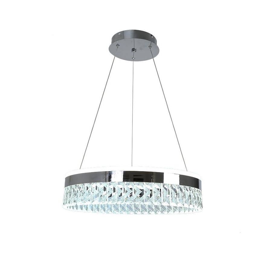 LED Dimming κρυστάλλινο κρεμαστό φωτιστικό οροφής κρεμαστό φωτιστικό οροφής LED/90W/230V 3000-6500K γυαλιστερό χρώμιο + τηλεχειριστήριο