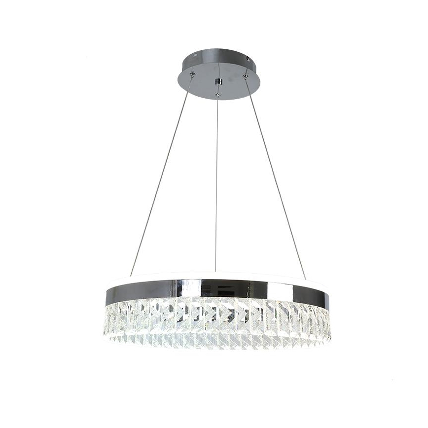 LED Dimming κρυστάλλινο κρεμαστό φωτιστικό οροφής κρεμαστό φωτιστικό οροφής LED/90W/230V 3000-6500K γυαλιστερό χρώμιο + τηλεχειριστήριο