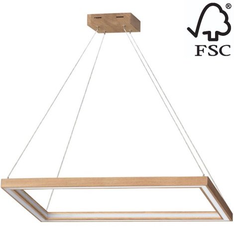Led Dimmable κρεμαστό φωτιστικό οροφής LEGNO 2xLED/33W/230V δρυς – FSC πιστοποιημένο