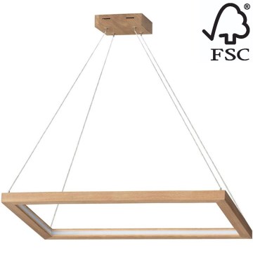 Led Dimmable κρεμαστό φωτιστικό οροφής LEGNO LED/31,5W/230V δρυς – FSC πιστοποιημένο