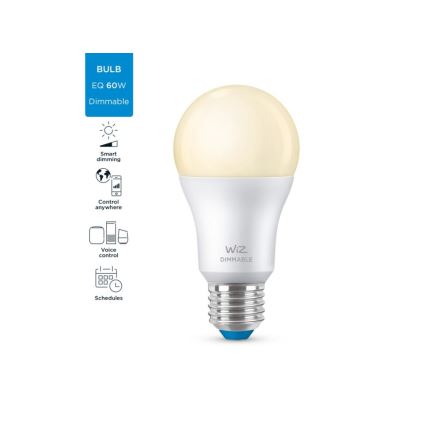 LED Dimmable λάμπα A60 E27/8W/230V 2700K CRI 90 Wi-Fi - WiZ