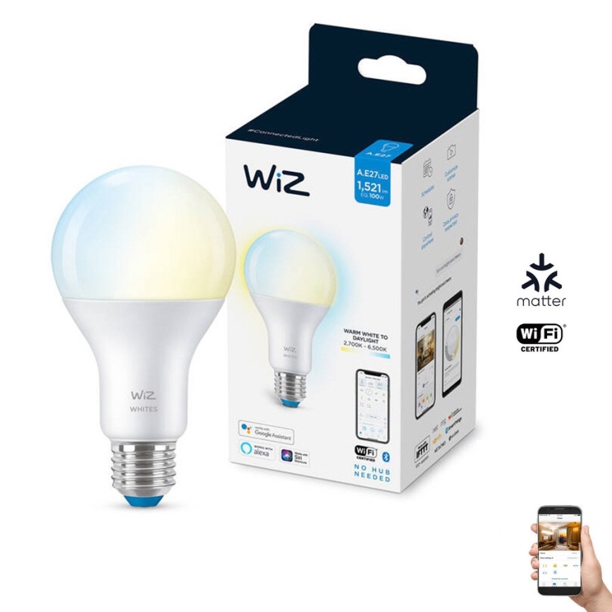 LED Dimmable λάμπα A67 E27/13W/230V 2700-6500K CRI 90 Wi-Fi - WiZ