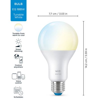 LED Dimmable λάμπα A67 E27/13W/230V 2700-6500K CRI 90 Wi-Fi - WiZ